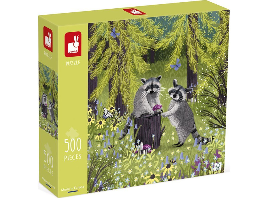 JANOD Puzzle Medvedíky Mývalové 500 dielikov