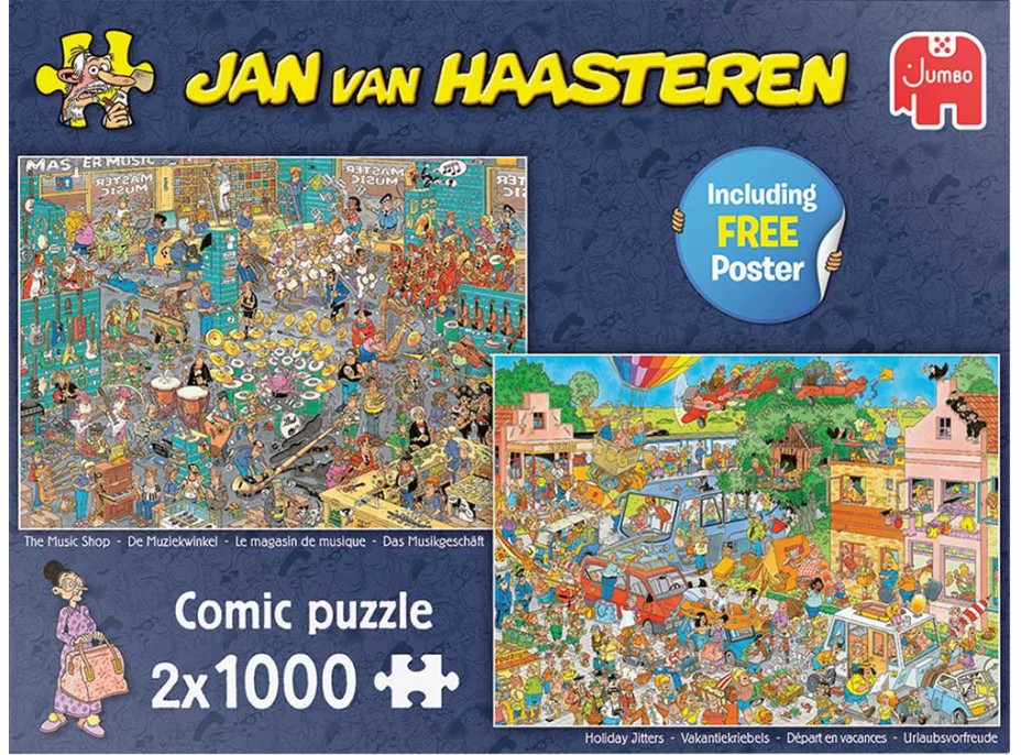 JUMBO Puzzle JvH Obchod s hudobninami & Prázdninová nervozita 2x1000 dielikov