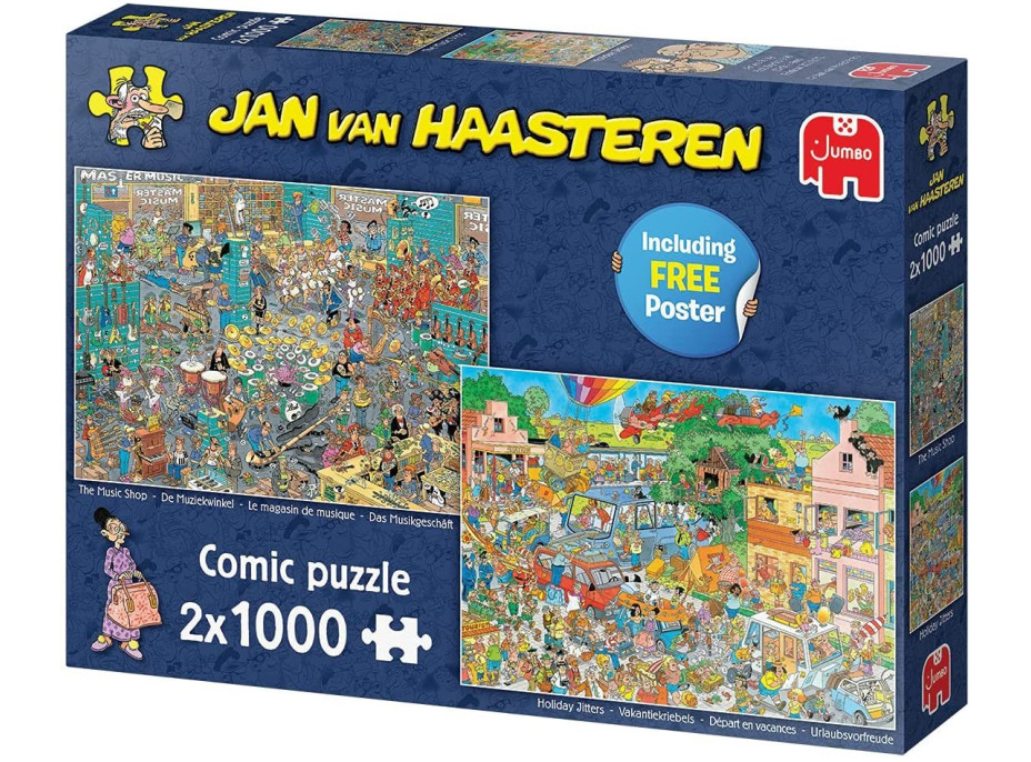 JUMBO Puzzle JvH Obchod s hudobninami & Prázdninová nervozita 2x1000 dielikov