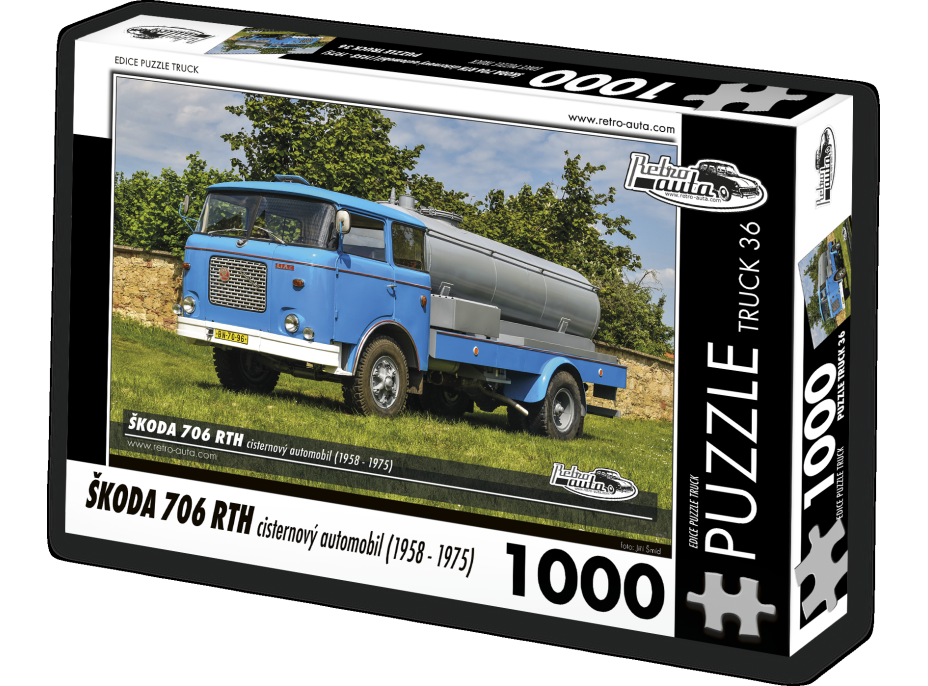 RETRO-AUTA Puzzle TRUCK č.36 Škoda 706 RTH cisternový automobil (1958 - 1975) 1000 dielikov