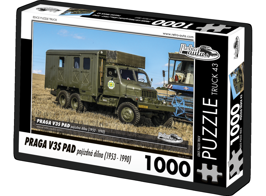 RETRO-AUTA Puzzle TRUCK č.43 Praga V3S PAD pojazdná dielňa (1953 - 1990) 1000 dielikov