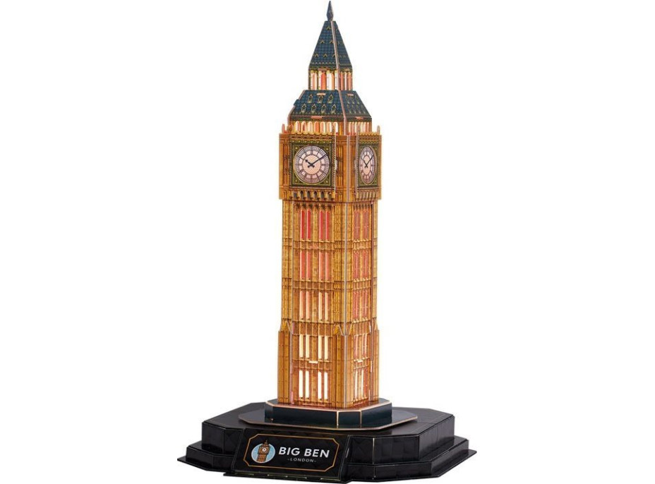 CUBICFUN Svietiace 3D puzzle Nočná edícia: Big Ben 32 dielikov