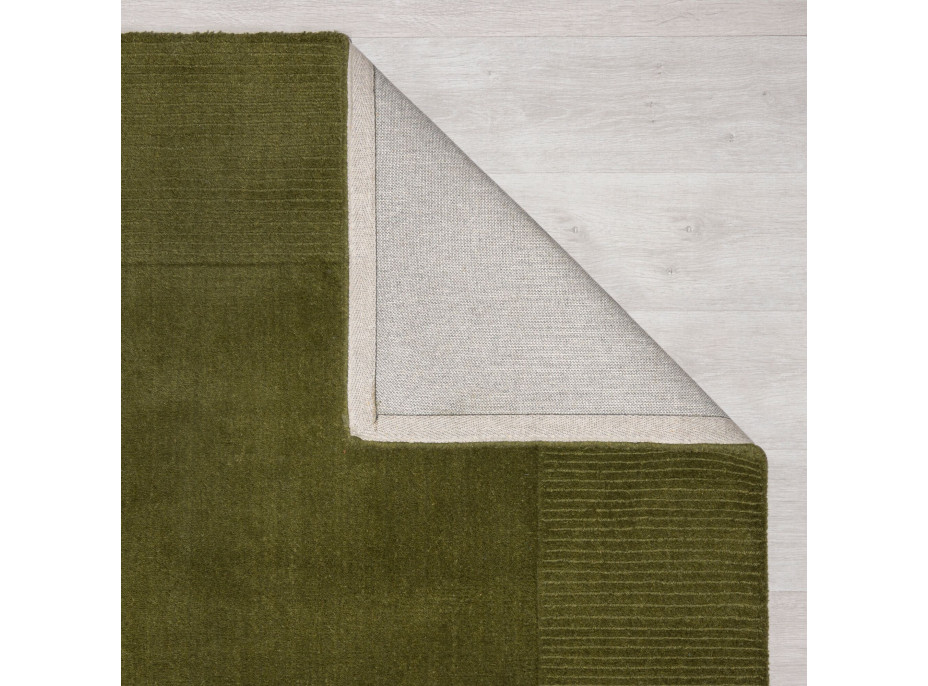 Kusový ručne tkaný koberec Tuscany Textured Wool Border Green