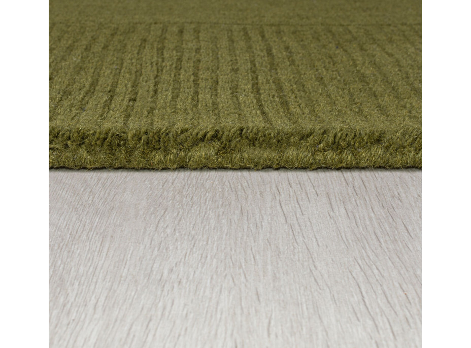 Kusový ručně tkaný koberec Tuscany Textured Wool Border Green