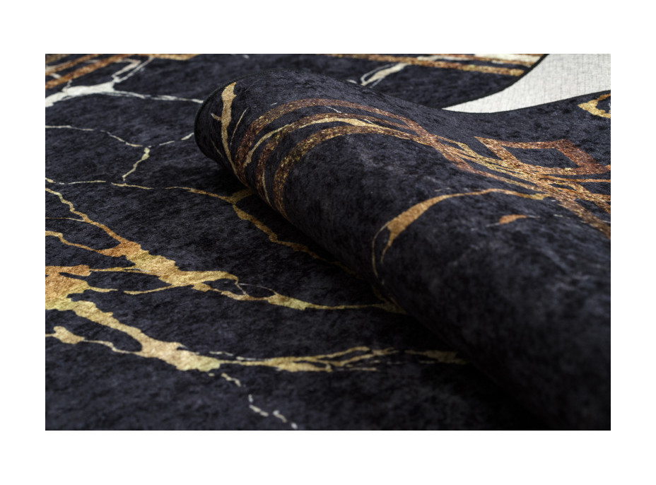 Kusový koberec Miro 51333.801 Marble black/gold