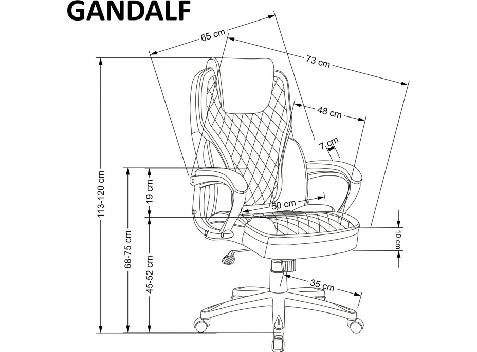 Kancelárska stolička GANDALF - čierna / sivá