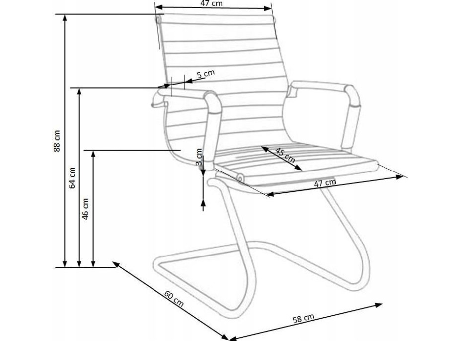 Kancelárska stolička PRESTIGE SKID - čierna