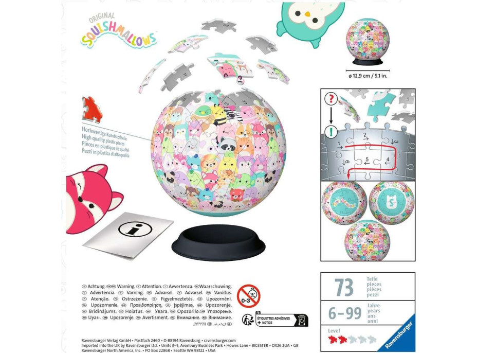 RAVENSBURGER 3D Puzzleball Squishmallows 72 dielikov