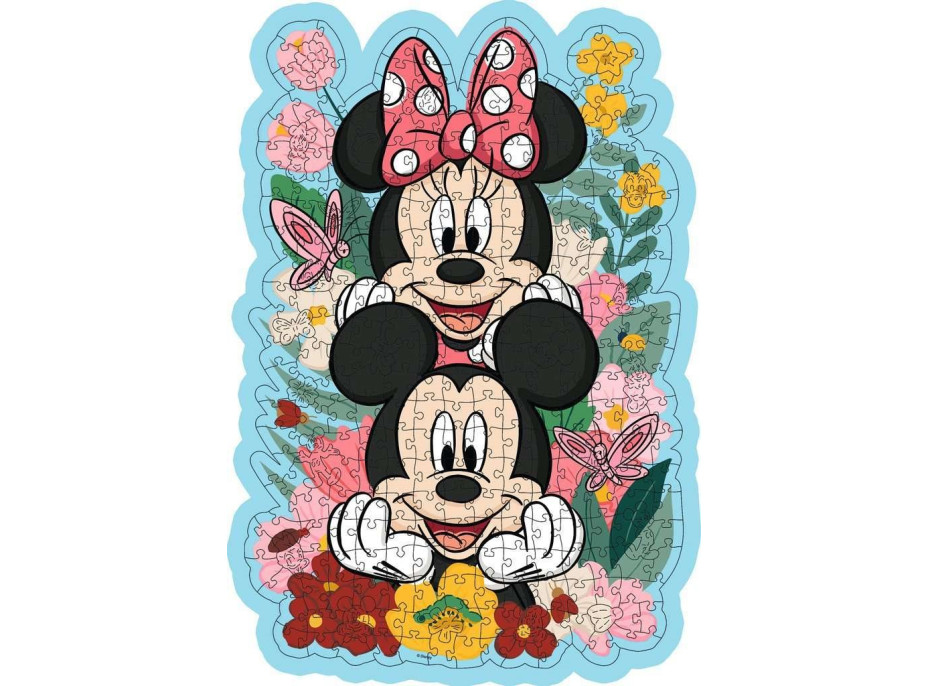 RAVENSBURGER Drevené obrysové puzzle Mickey a Minnie 300 dielikov