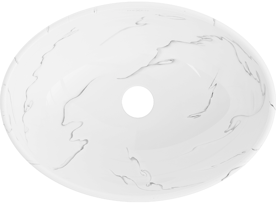 Keramické umývadlo MEXEN ELZA - biele/čierne - imitácia kameňa, 21014081