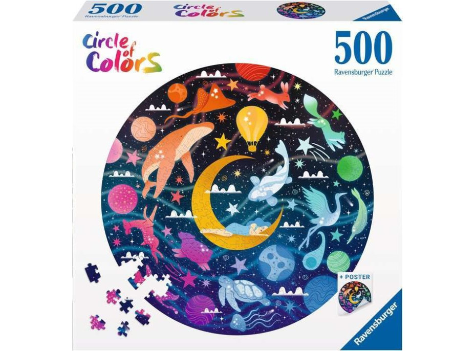 RAVENSBURGER Okrúhle puzzle Kruh farieb: Sny 500 dielikov