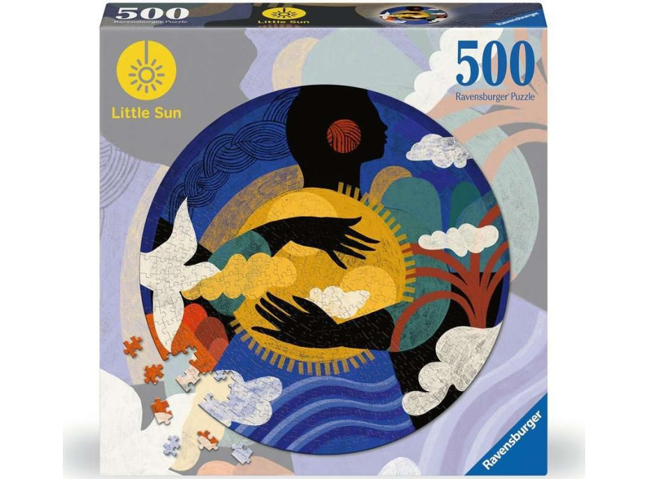 RAVENSBURGER Guľaté puzzle Little Sun: Správny pocit 500 dielikov