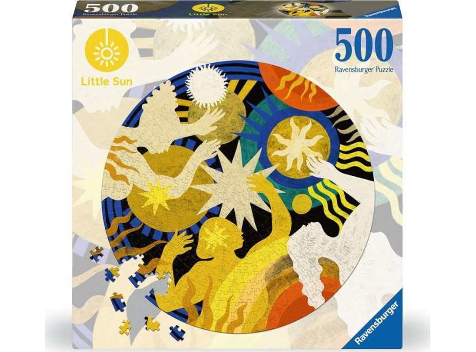 RAVENSBURGER Guľaté puzzle Little Sun: Zapojenie sa 500 dielikov