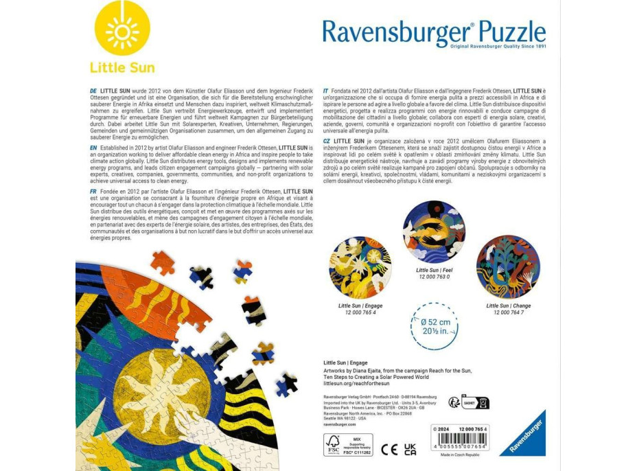 RAVENSBURGER Guľaté puzzle Little Sun: Zapojenie sa 500 dielikov