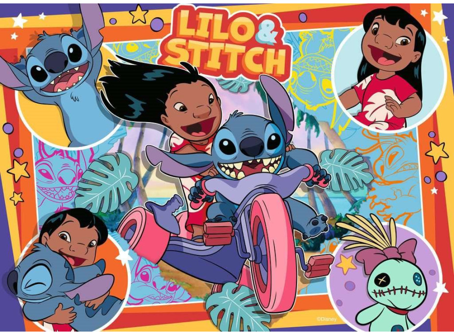 RAVENSBURGER Puzzle Lilo a Stitch 4x100 dielikov