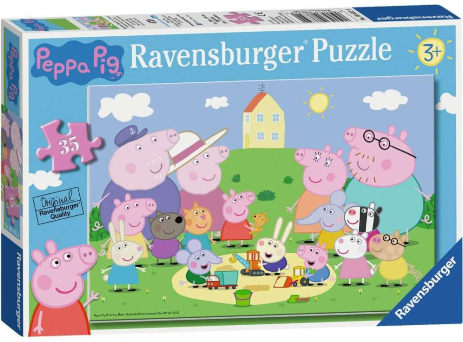 RAVENSBURGER Puzzle Prasiatko Peppa: Zábava na slnku 35 dielikov