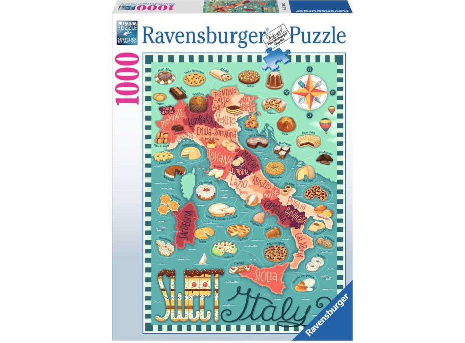 RAVENSBURGER Puzzle Sladká mapa Taliansko 1000 dielikov