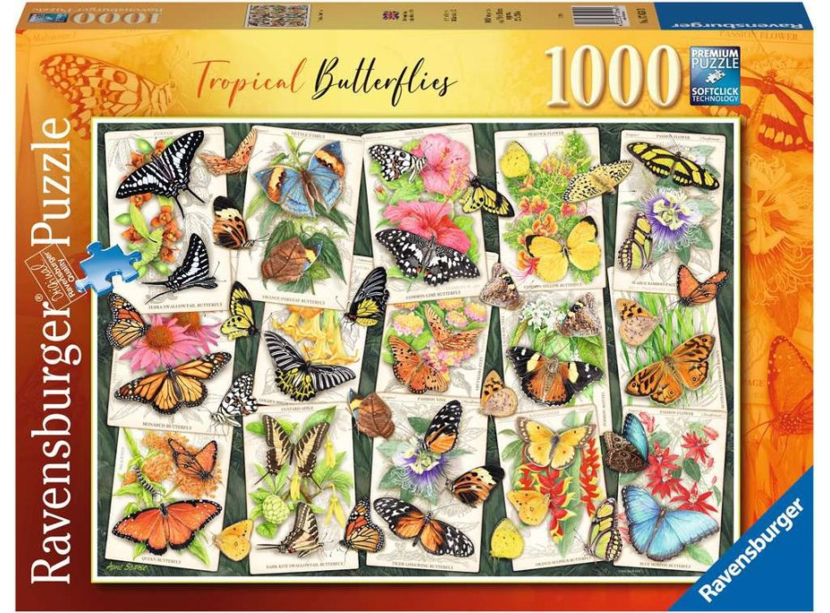 RAVENSBURGER Puzzle Tropickí motýle 1000 dielikov