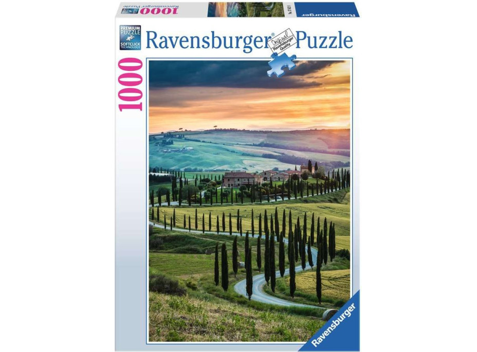 RAVENSBURGER Puzzle Val d&#39;Orcia, Toskánsko 1000 dielikov