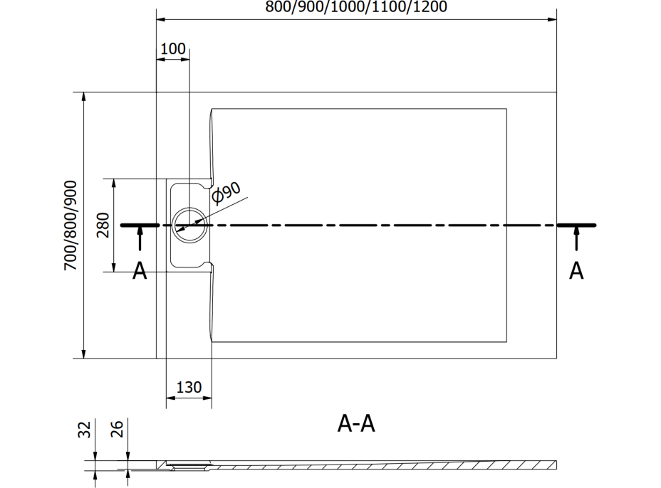 Sprchová SMC vanička MEXEN OTTO 70x80 cm - biela, 4N107080