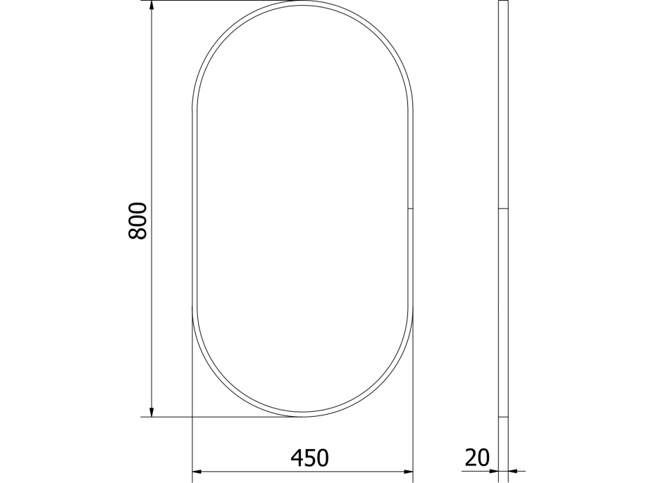 Oválne zrkadlo MEXEN LOFT 45x80 cm - zlatý rám, 9851-080-045-000-50