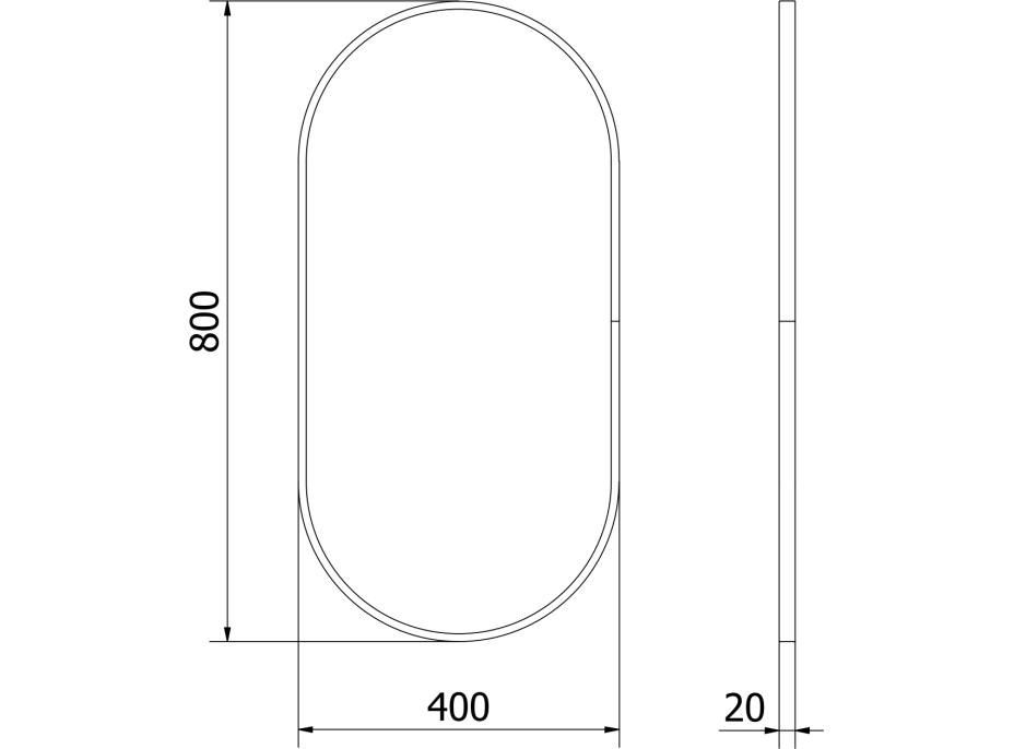 Oválne zrkadlo MEXEN LOFT 40x80 cm - zlatý rám, 9851-080-040-000-50