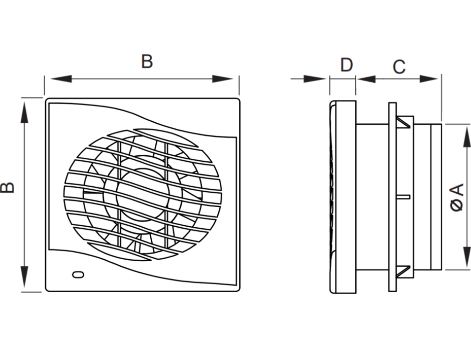 Kúpeľňový ventilátor MEXEN DXS 120 so spätnou klapkou a ovládaný lankom - biely, W9603-125K-00