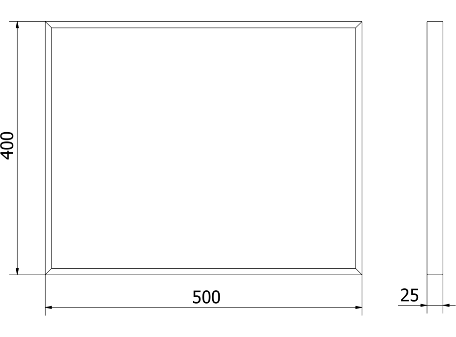 Obdĺžnikové zrkadlo MEXEN LOFT 50x40 cm - čierny rám, 9852-050-040-000-70