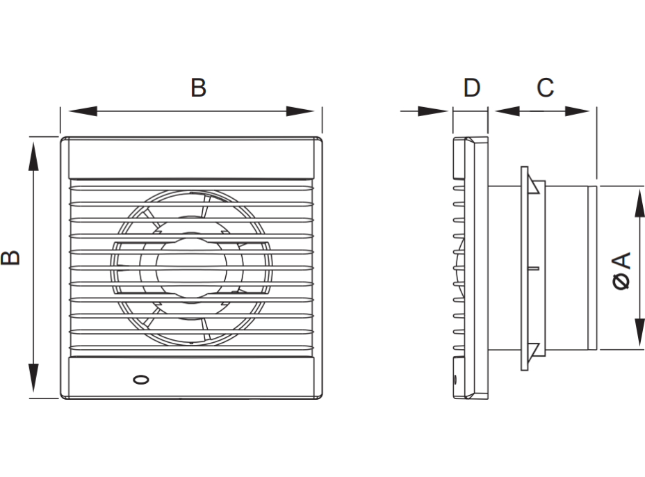 Kúpeľňový ventilátor MEXEN EXS 150 so spätnou klapkou a ovládaný lankom - biely, W9604-150K-00