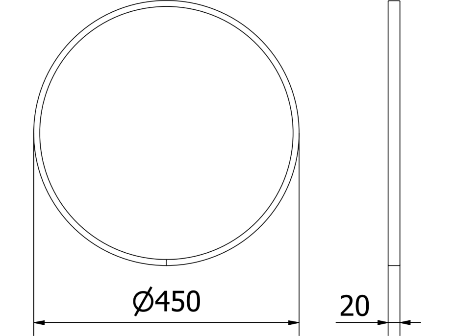 Okrúhle zrkadlo MEXEN LOFT 45 cm - zlatý rám, 9850-045-045-000-50