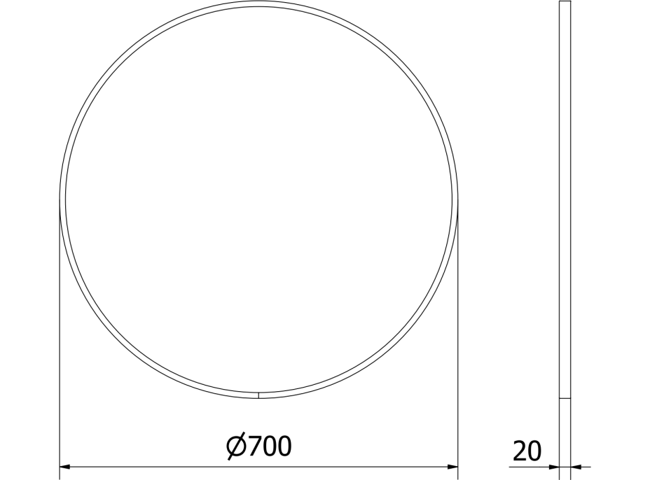 Okrúhle zrkadlo MEXEN LOFT 70 cm - zlatý rám, 9850-070-070-000-50