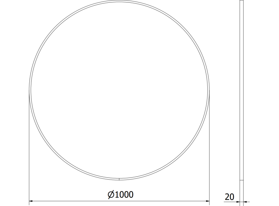 Okrúhle zrkadlo MEXEN LOFT 100 cm - čierny rám, 9850-100-100-000-70