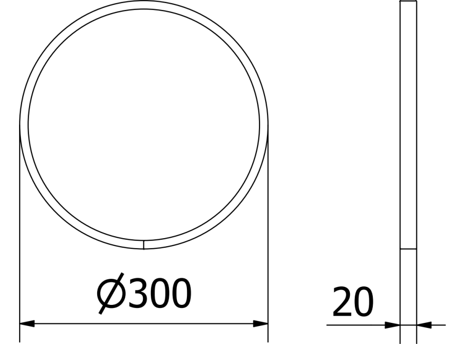 Okrúhle zrkadlo MEXEN LOFT 30 cm - zlatý rám, 9850-030-030-000-50