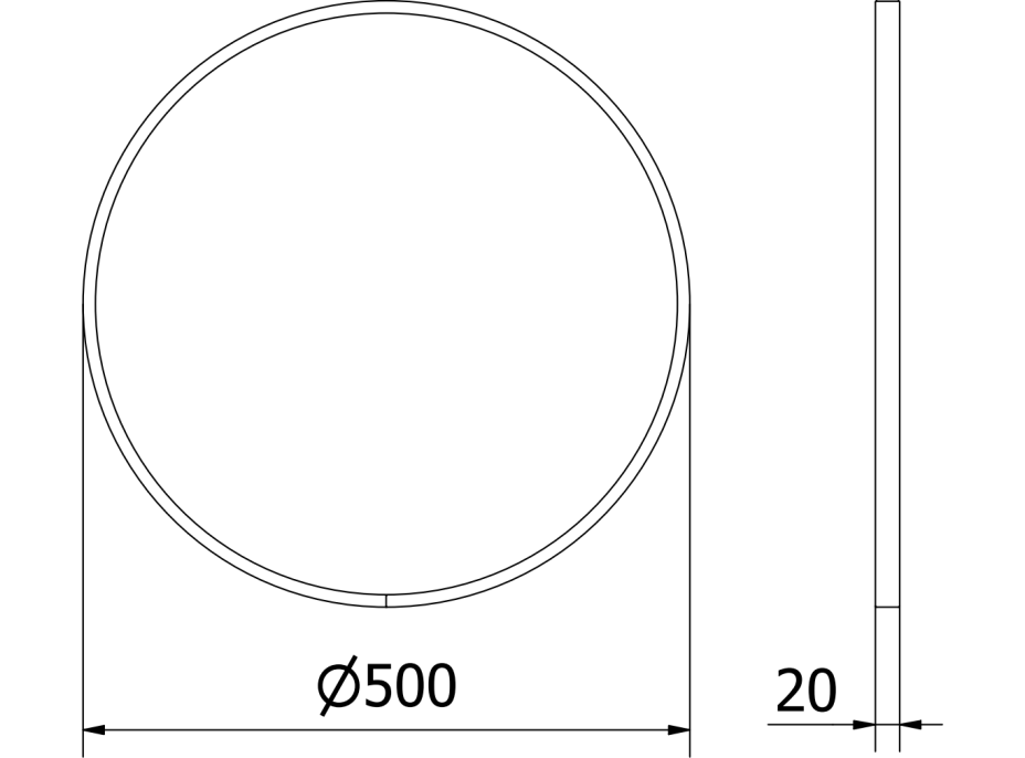 Okrúhle zrkadlo MEXEN LOFT 50 cm - zlatý rám, 9850-050-050-000-50