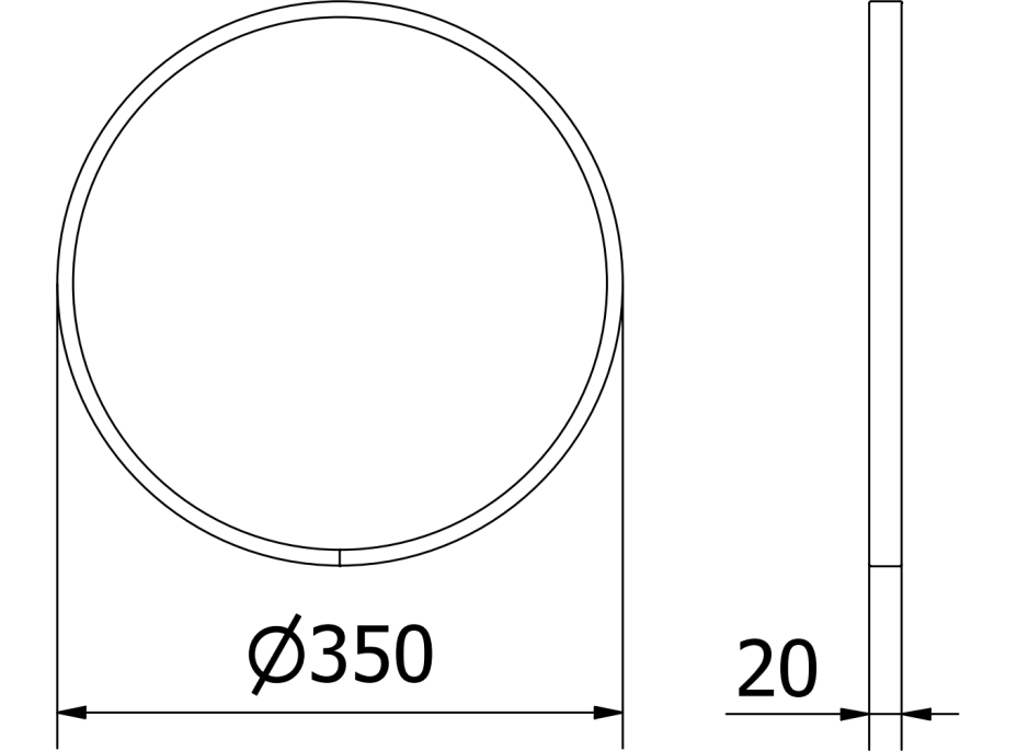 Okrúhle zrkadlo MEXEN LOFT 35 cm - čierny rám, 9850-035-035-000-70
