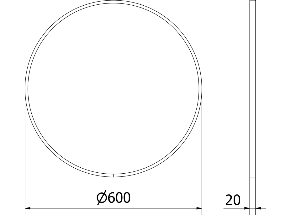 Okrúhle zrkadlo MEXEN LOFT 60 cm - čierny rám, 9850-060-060-000-70