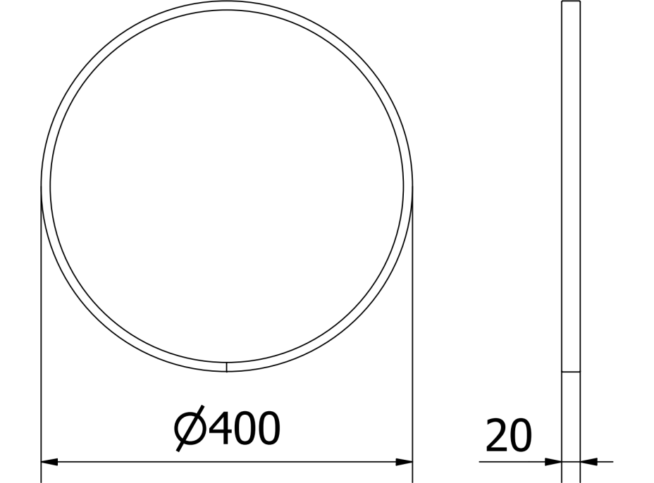 Okrúhle zrkadlo MEXEN LOFT 40 cm - čierny rám, 9850-040-040-000-70