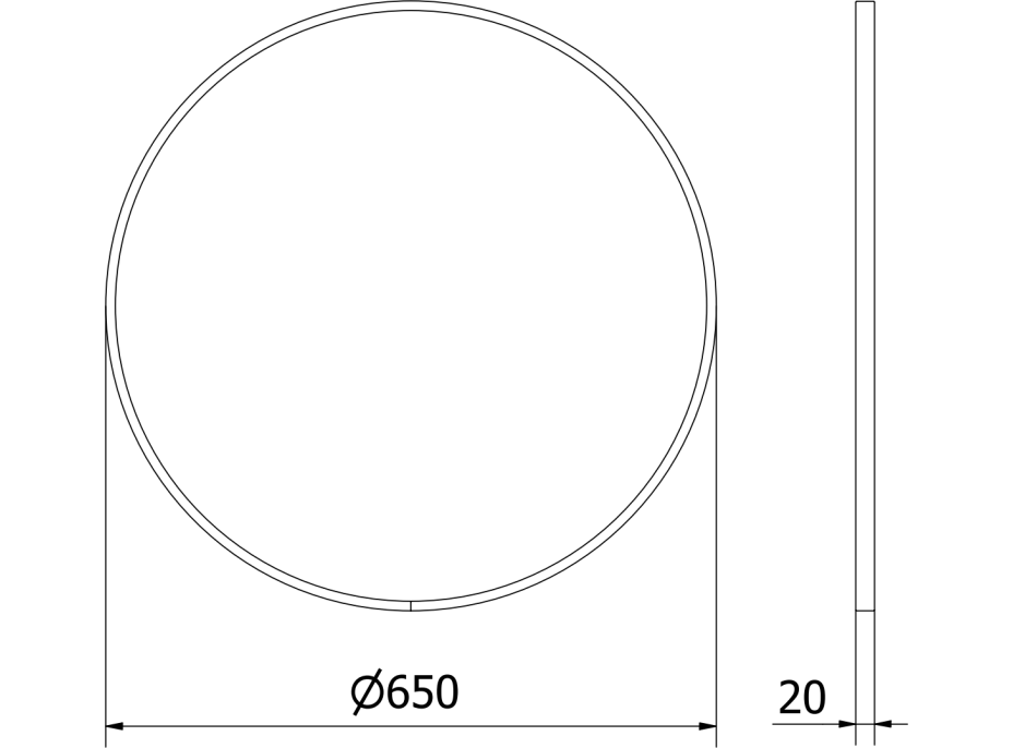 Okrúhle zrkadlo MEXEN LOFT 65 cm - čierny rám, 9850-065-065-000-70