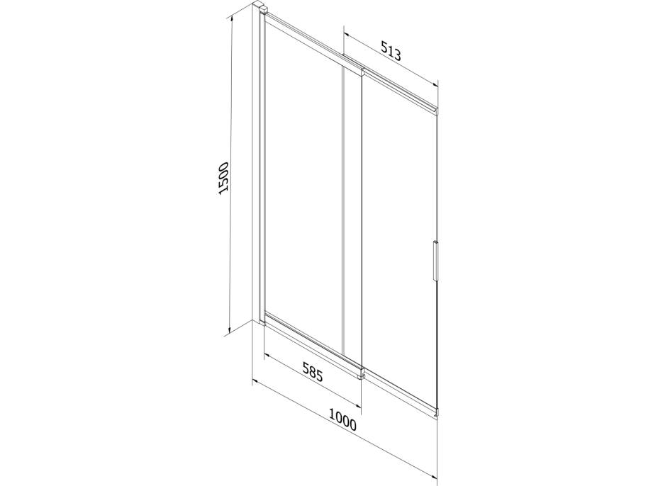 Vaňová zástena s posuvnými dverami MEXEN FOX 100x150 cm - zlatá - číre sklo, 891-100-002-50-00