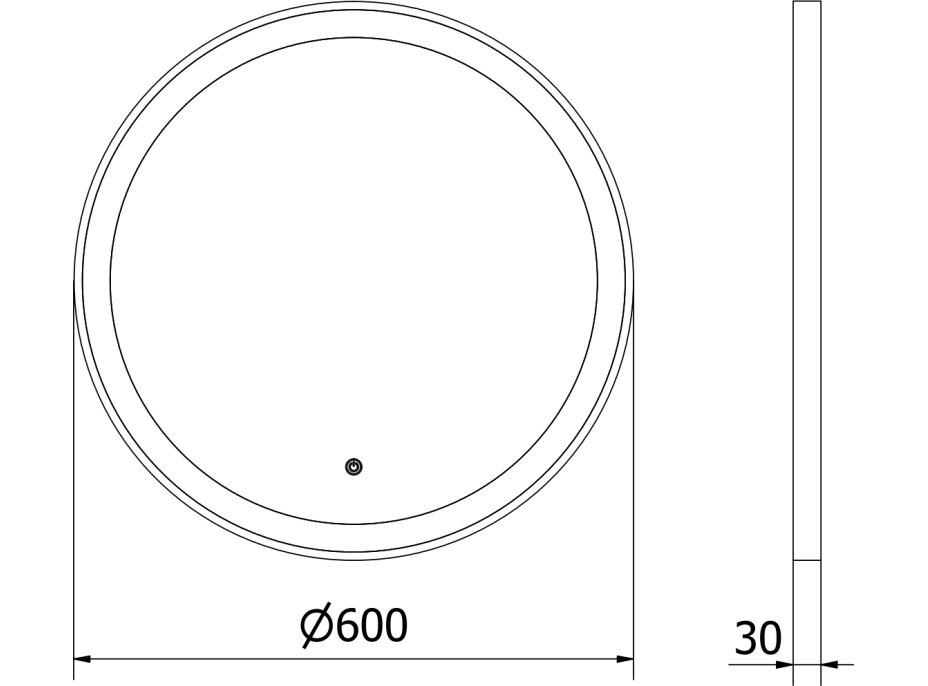 Okrúhle zrkadlo MEXEN ESSO 60 cm so zlatým okrajom - s LED podsvietením a vyhrievaním, 9825-060-060-611-50