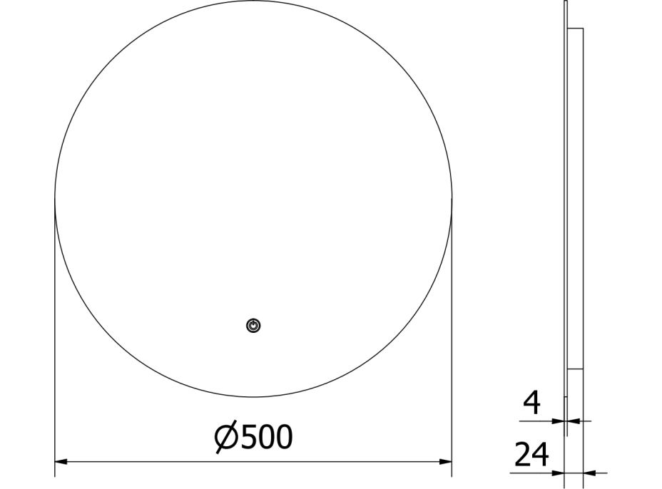 Okrúhle zrkadlo MEXEN ERG 50 cm - s LED podsvietením a vyhrievaním, 9823-050-050-611-00