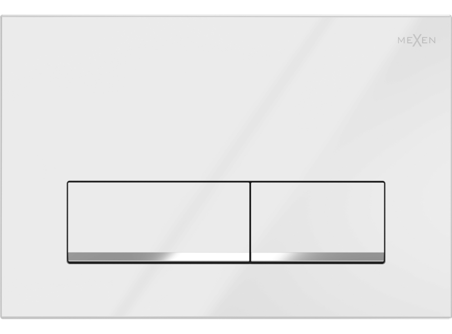Ovládacie tlačidlo splachovadla - biele lesklé - dvojčinné - plastové - typ 12, 601200