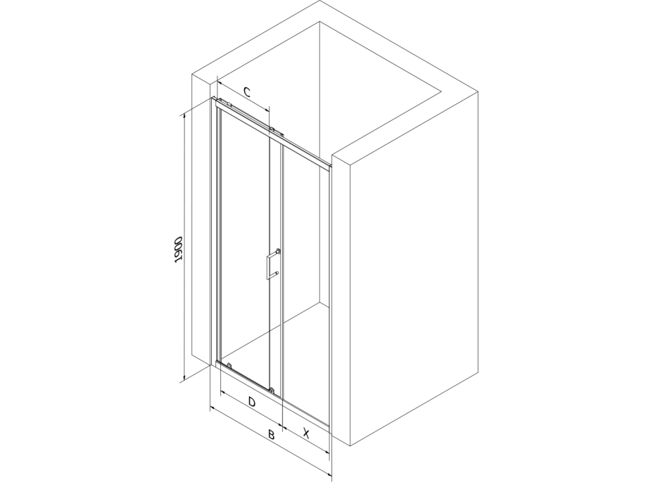 Sprchové dvere MEXEN APIA GOLD 100 cm - zlaté, 845-100-000-50-00