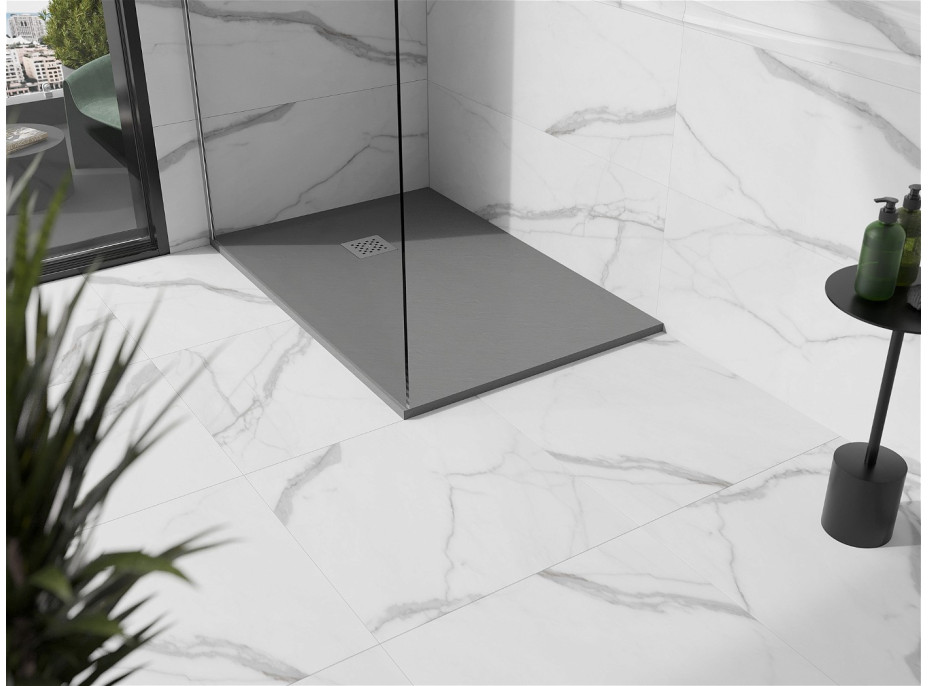 Sprchová vanička MEXEN STONE+ 90x100 cm - betónová šedá - minerálny kompozit, 44619010