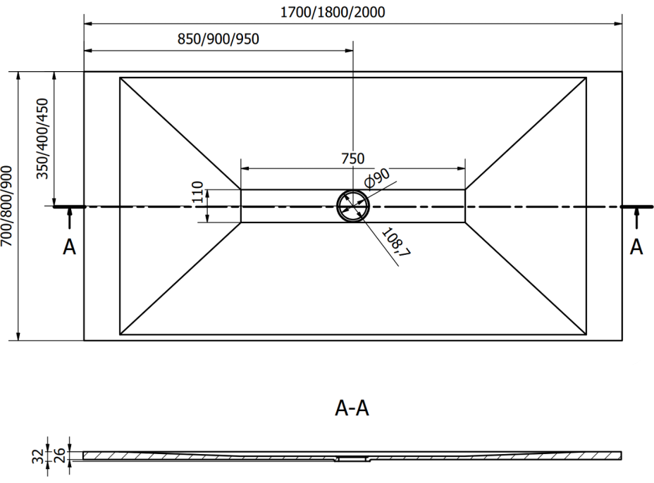 Sprchová SMC vanička MEXEN TORO 70x200 cm - biela, 43107020