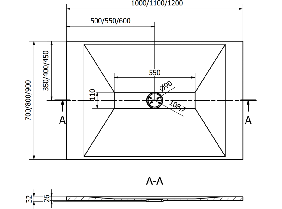 Sprchová SMC vanička MEXEN TORO 70x100 cm - biela, 43107010