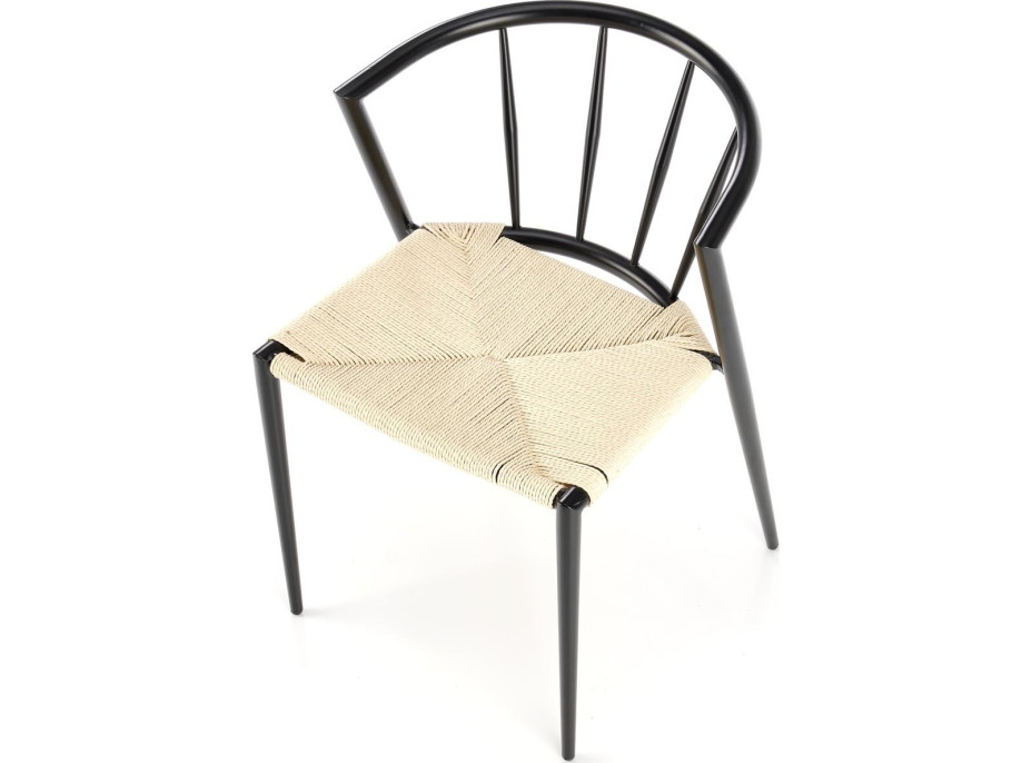 Jedálenská stolička BROOKE - čierna/prírodná