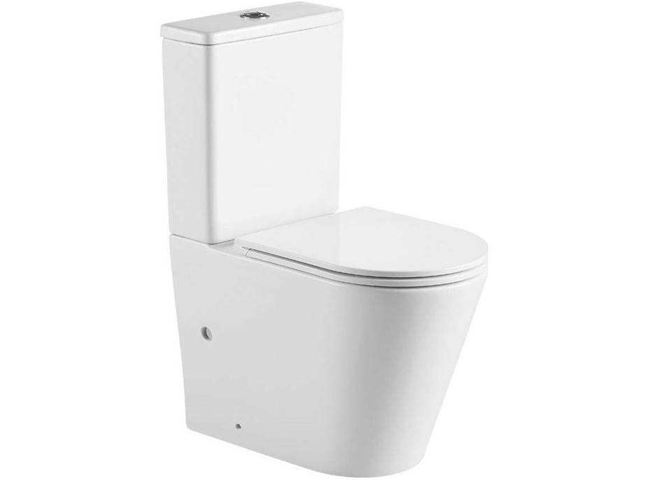 WC kombi Smart Flush RIMLESS - vario odpad - kapotované - 605x380x825 mm + sedátko SLIM