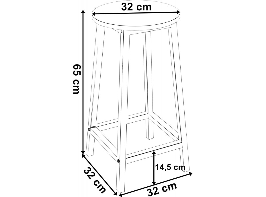 Barová stolička FLINT Modern Oak - dub/čierna