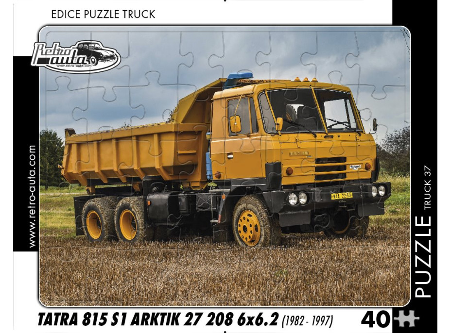 RETRO-AUTA Puzzle TRUCK č.37 Tatra 815 S1 Arktik 27 208 6x6.2 (1982 - 1997) 40 dielikov